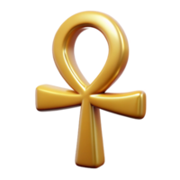 unforgettable artistic Isolated cutout of a single ancient Egyptian ankh, hyper-specific professional render, concept art style with Transparent Background exclusive png