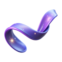 pristine contemporary Concept art style, isolated cutout of a single, flowing, ribbon of light with shimmering particles with Transparent Background flawless png