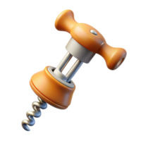 unforgettable elegant Photorealistic, hyper-specific professional render of a vintage corkscrew with a bone handle with Transparent Background refined png