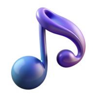 harmonious spectacular A single, stylized music note composed of flowing energy, with Transparent Background elite png