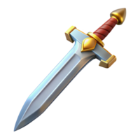 pristine retro Excalibur, legendary sword of King Arthur with Transparent Background handcrafted png