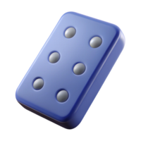 spectacular intense bohemian Hyper-specific, isolated cutout of a single domino tile, double six with Transparent Background 8K png