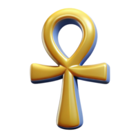 picturesque unforgettable Isolated cutout of a single ancient Egyptian ankh, hyper-specific professional render, concept art style with Transparent Background png
