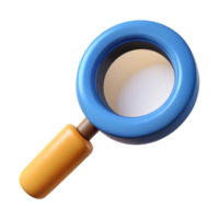 radiant peaceful tropical A single, stylized magnifying glass, searching and inquisitive with Transparent Background impeccable png