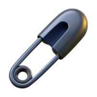 serene ethereal avant-garde Concept art style, isolated cutout of a single matte black safety pin, closed with Transparent Background genuine png
