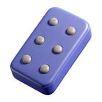 extraordinary dreamy elegant Hyper-specific, isolated cutout, single domino tile, double six, professional render with Transparent Background elite png