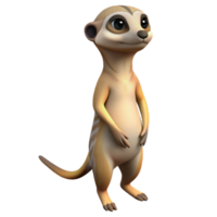 sought-after mid-century A curious meerkat, standing on its hind legs with Transparent Background artisan png