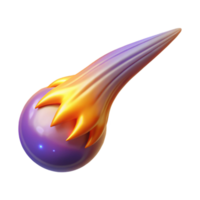 wonderful dreamy mid-century Ultra-detailed, professional render, concept art style, isolated cutout of a single, ethereal, glowing comet with a long, wispy tail with Transparent Background detailed png