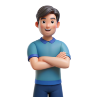sumptuous nostalgic vintage Confident young man, arms crossed, casual wear, with Transparent Background 8K png