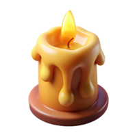 picturesque intense traditional Hyper-specific, photorealistic render of a single, burning candle with melting wax Isolated cutout with Transparent Background sharp png
