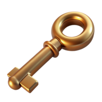 sumptuous playful classic Photorealistic ultra-detailed isolated cutout of a single antique brass key, hyper-specific professional render with Transparent Background precision png