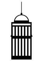 A black and white illustration of a building with a dome vector