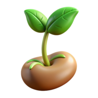 unforgettable industrial Concept art style professional render isolated cutout of a sprouting bean seed, emerging root and stem, detailed texture, with Transparent Background expertly shot png