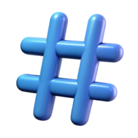 playful fascinating A single, stylized hashtag symbol, modern and social with Transparent Background detailed png