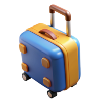 playful pristine Suitcase, rolling, travel, with Transparent Background premium png