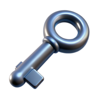 inspired futuristic Concept art style, ultra-detailed render of a single metal key, isolated cutout with Transparent Background refined png