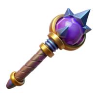 splendid gothic A powerful wizard staff topped with a pulsating crystal orb with Transparent Background ultra HD png