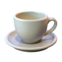 immaculate playful baroque Hyper-specific, professional render, single teacup, white porcelain, isolated cutout with Transparent Background 4K png