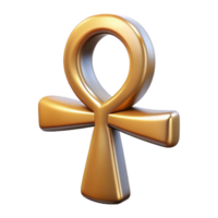 mesmerizing futuristic Isolated cutout of a single ancient Egyptian ankh, hyper-specific professional render, concept art style with Transparent Background exclusive png