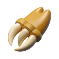 pristine unforgettable Concept art style, hyper-specific, isolated cutout of a single Nemean Lion claw, retracting with Transparent Background png