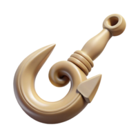 mysterious hypnotic Isolated cutout, concept art style, tribal fishing hook, carved bone, sharp point with Transparent Background perfect clarity png