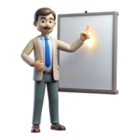 radiant vintage Teacher pointing at whiteboard, teaching portrait, with Transparent Background sharp png