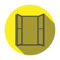 An open window with a yellow background vector
