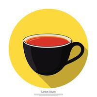 A cup of tea with a long shadow vector