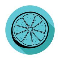 A lemon slice on a blue background vector