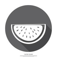 A slice of watermelon on a white background vector
