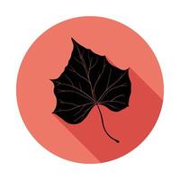 Black leaf icon on a red circle vector