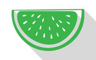A slice of watermelon icon in a flat design vector