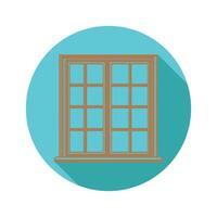 A window with a long shadow on a blue background vector