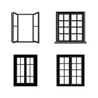 Four different types of windows and doors vector