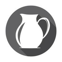 A white pitcher icon on a gray background vector