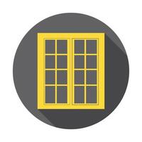 Yellow window with a shadow on a gray background vector