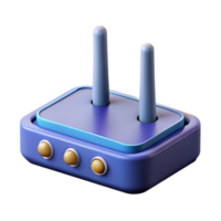 magnificent futuristic Hyper-specific, isolated cutout of a single network router, photorealistic, professional render, ultra-detailed antenna placement with Transparent Background artisan png