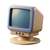 sumptuous iconic Photorealistic, isolated cutout of a single vintage computer monitor, hyper-specific CRT screen curvature, ultra-detailed with Transparent Background png