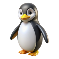 pristine timeless A waddling penguin, looking to the side with Transparent Background png