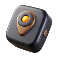stunning playful traditional A GPS tracker, small and black with Transparent Background precision png