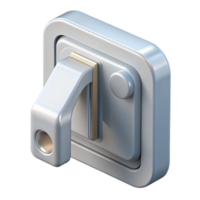 stunning modern Hyper-specific, professional render of a single, modern window latch with Transparent Background precision png
