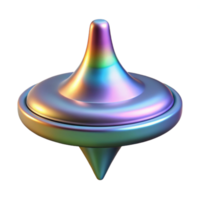 striking dreamy bohemian Hyper-specific professional render of an isolated, spinning, top with a holographic surface pattern Isolated cutout with Transparent Background high resolution png