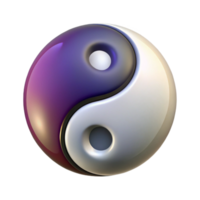 radiant inspired Yin Yang Symbol, Taoist philosophy, balance and harmony, with Transparent Background png