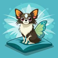 Cute Chihuahua with Butterfly Wings vector