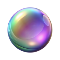 reflective impressive Hyper-specific, professional render of an isolated cutout of a single, levitating, iridescent soap bubble with Transparent Background flawless png
