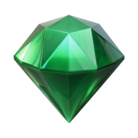 signature impressionist A single, polished gemstone, emerald green with Transparent Background crisp png