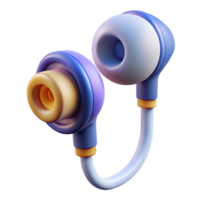 magnificent dreamy elegant Ultra-detailed, photorealistic concept art of a single, wired earbud with bio-sensor with Transparent Background studio quality png