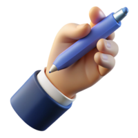sought-after elegant Ultra-detailed, professional render of a human hand holding a single pen Isolated cutout with Transparent Background precision png