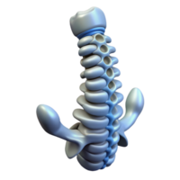 inspired surreal Hyper-specific, concept art style, isolated cutout of a biomechanical spine, ultra-detailed professional render with Transparent Background premium png