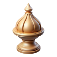 harmonious radiant Ultra-detailed, concept art style rendering of a single, decorative finial with Transparent Background precision png